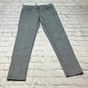 Theory pinstripe jeans with ankle zipper, size 2 J2603